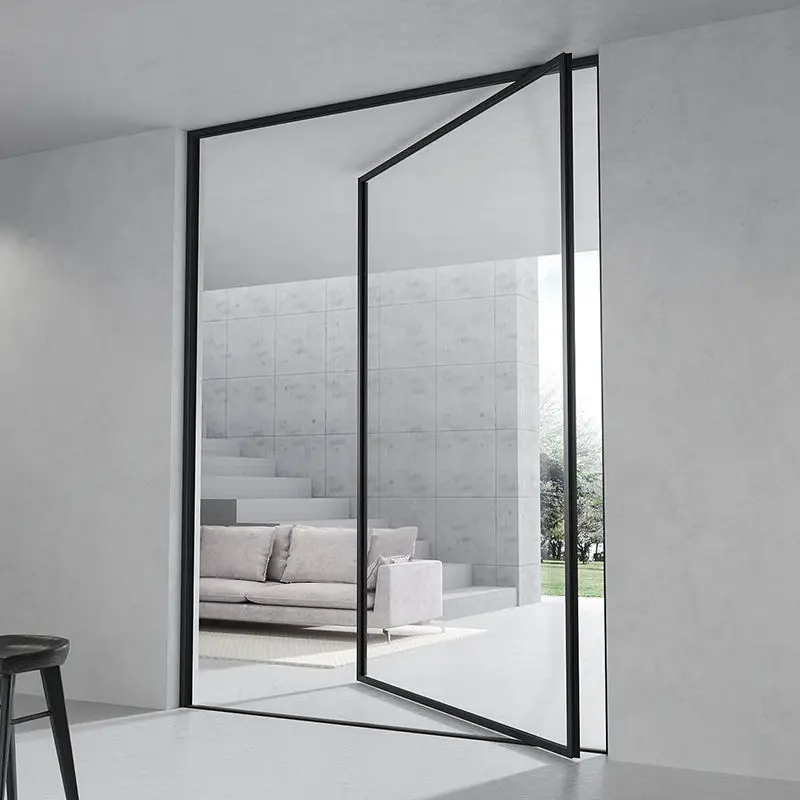 

Made in China High Quality Villa Pivot Door External Entrance Large Size Revolving Doors Panoramic Transparent Glass Doors