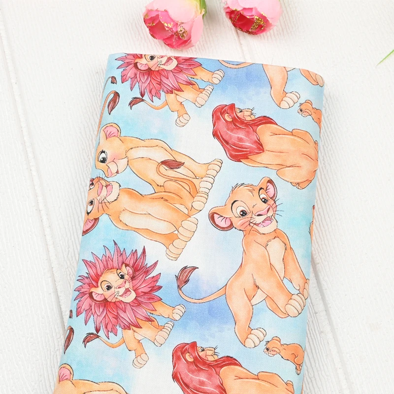 Cartoon The Lion King Print Disney Cotton Fabric For Sewing Patchwork DIY Quilting Fabrics Sew Child Clothes Dress Material