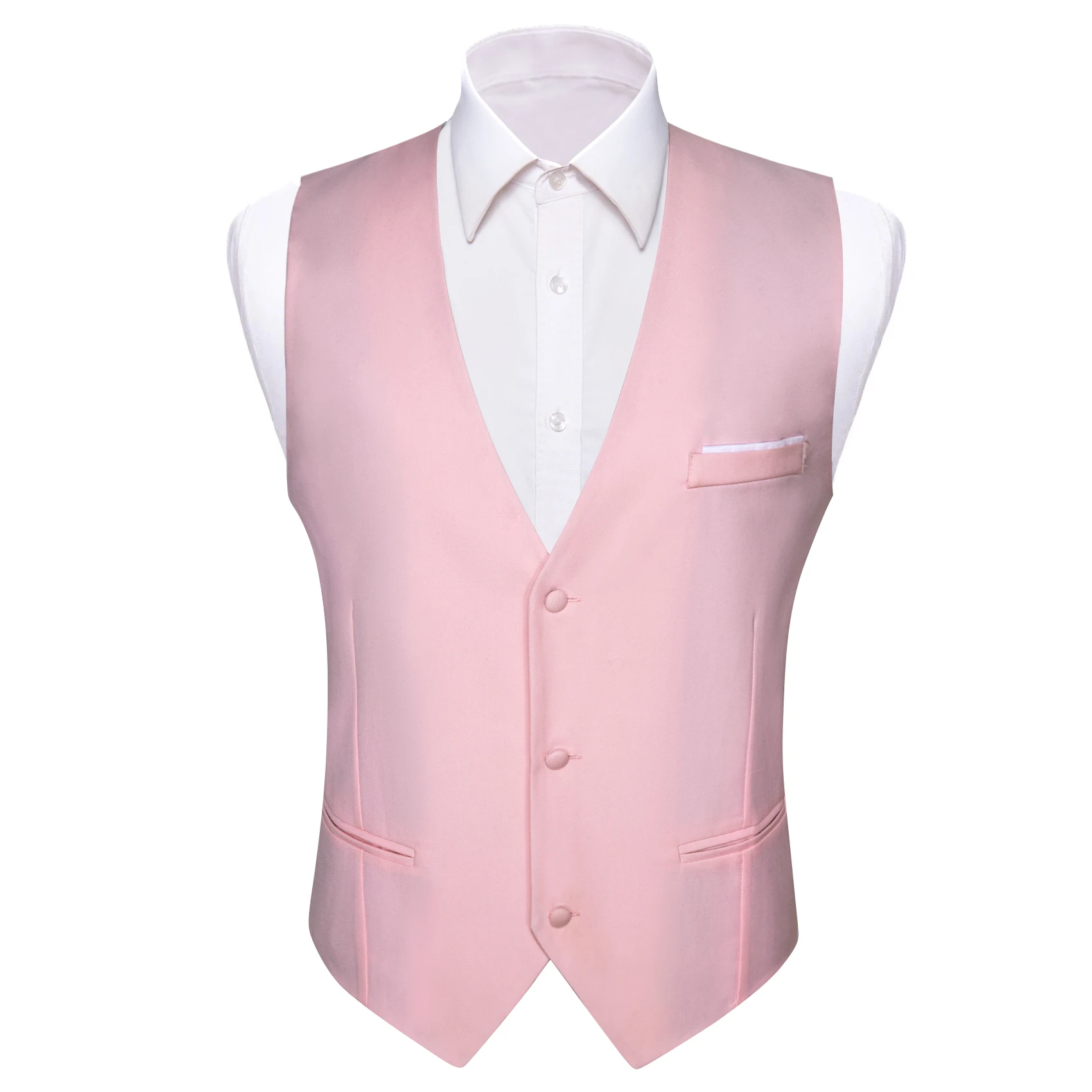 S-5xl 20 Colors Vest for Men Silk Solid Pink Blue Black Red Purple White Khaki Slim Fit Waistcoat Sleeveless Jacket Barry Wang