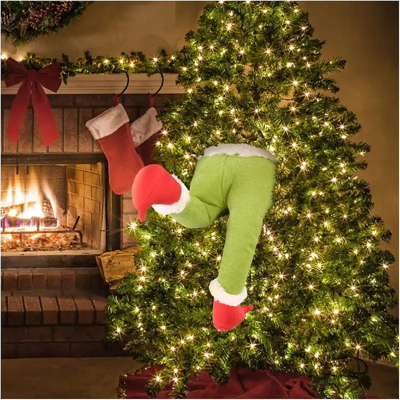Christmas Elf Body Tree Decorations Tree Topper Green Elf Design Pendant Fireplace X-max Party Gift Decoration