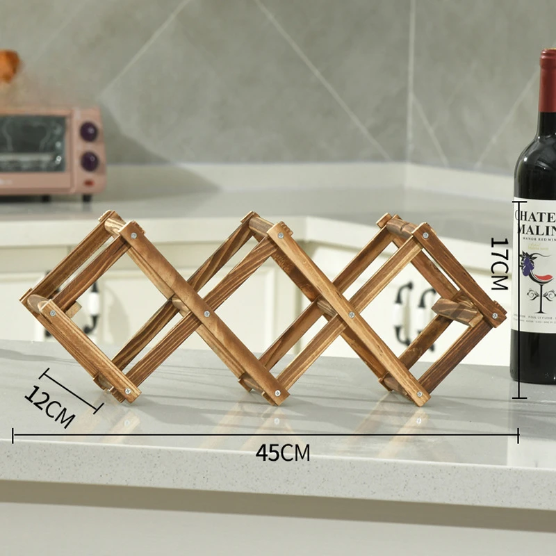 Wooden Wine Rack Pine Wood Wine Rack Creative Folding Wooden Wine Rack Ornaments Multi-bottle Ornaments