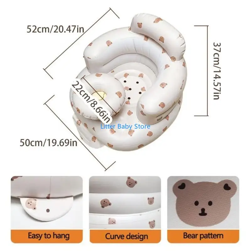 N80c portátil inflável apoio infantil sofá apoio volta do bebê sofá encosto cadeira tema urso cadeira do bebê para a do bebê