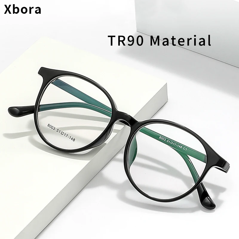 

Xbora Brand Japanese Round TR90 Men Eyeglasses Frame Optical Prescription Myopia Eyewear Ultra-light Retro Glasses Women 8003AF