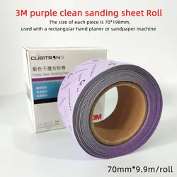 Rotolo di carta vetrata viola 3M 70mm x 9.9m carta abrasiva a secco quadrata lucidatura per auto grana 80-320 può essere lunghezza corno manuale 70x19 8mm/125mm/400mm