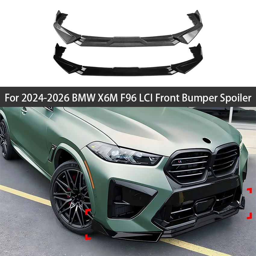

For 2024-2026 BMW X5M F95 X6M F96 LCI Car Front Bumper Lip Spoiler Splitter Trim Accessories Chin Splitter Lower Lip Body Kit