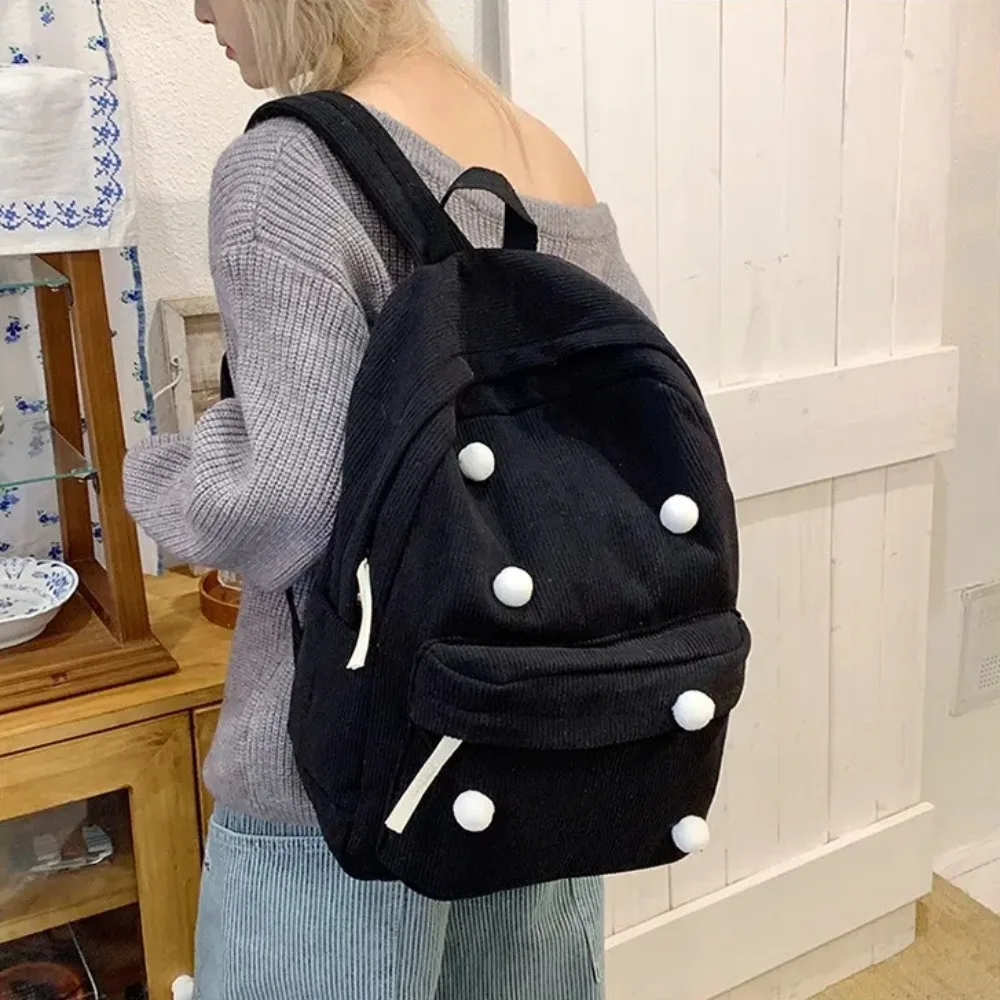 Mode Grote Capaciteit Schooltassen Corduroy Rits Studenten Rugzak Boekentas Schoudertas Dames