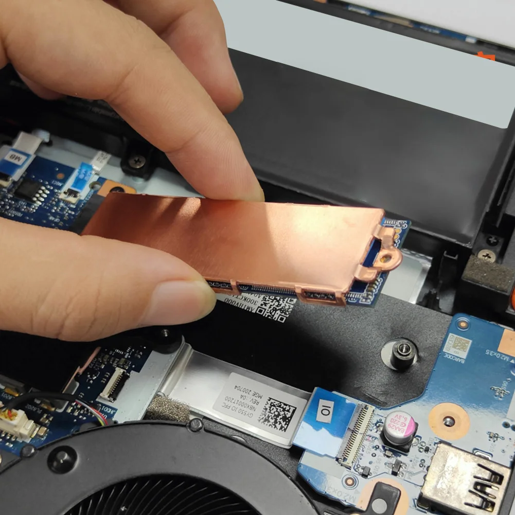 ฮีทซิงค์ M.2 SSD แบบทองแดงพร้อมแผ่นซิลิโคนระบายความร้อน ชิ้นส่วนอะไหล่หม้อน้ำระบายความร้อนแบบด้านเดียว/สองด้าน อุปกรณ์เสริมสำหรับแล็ปท็อป