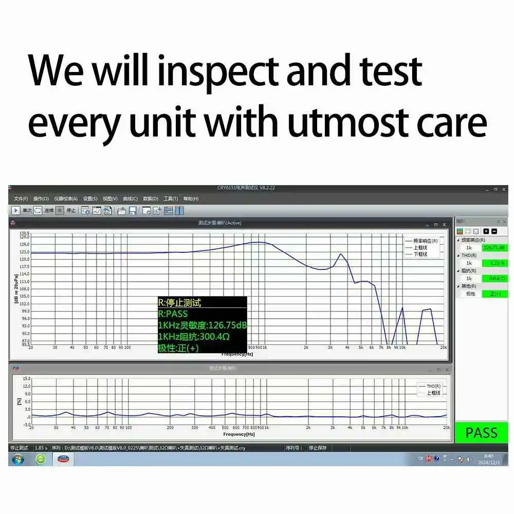 QIGOM ED11 300Ω Earphone Unit 40MM, 126dB, Background Noise, High Resolution, Graphene Synthetic Diaphragm, DIY Units 1 Pair