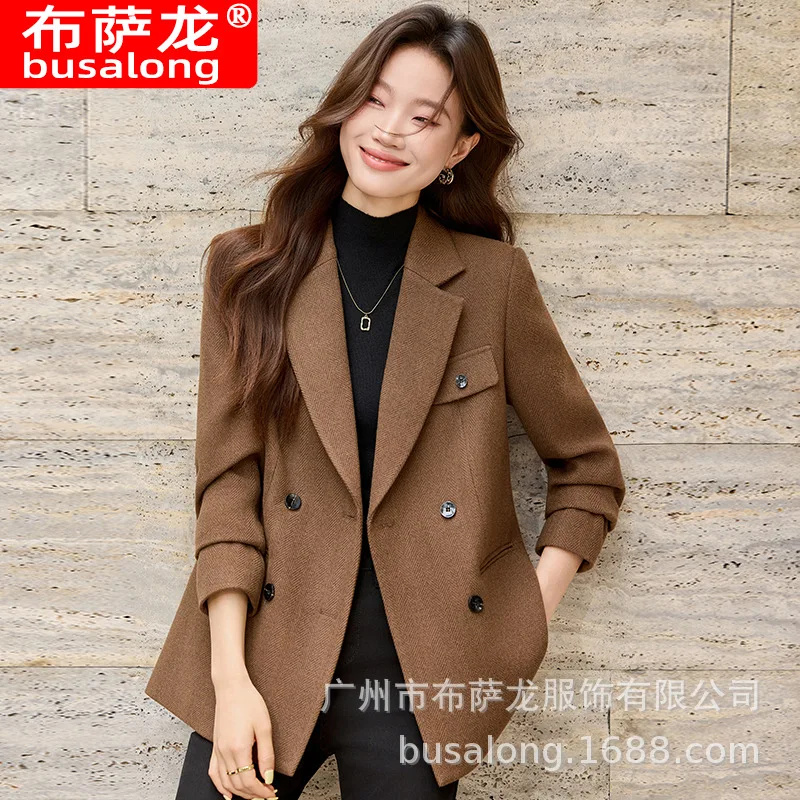

2025Новый стильный модный костюм, повседневный женский профессиональный пиджак с длинными рукавами, официальная женская одинарная куртка, рабочая одежда1892