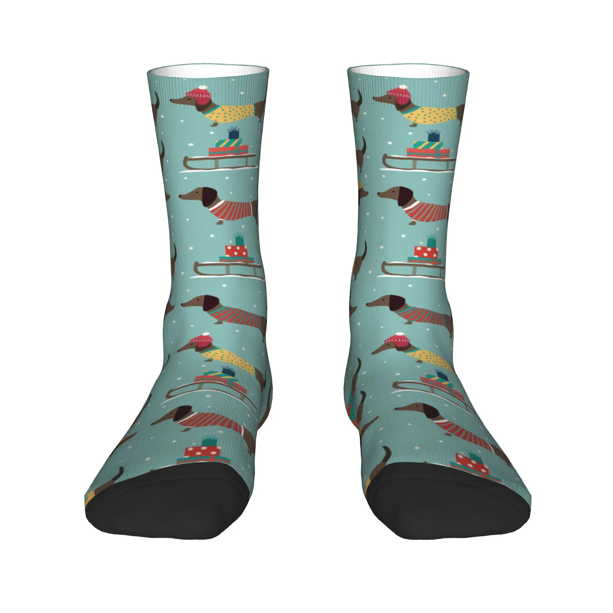 ถุงเท้าลายพิมพ์แฟชั่นน่ารักลายสุนัขดัชชุนด์สำหรับผู้หญิงผู้ชาย ถุงเท้าข้อสั้นยืดได้สำหรับฤดูร้อน ฤดูใบไม้ร่วง ฤดูหนาว