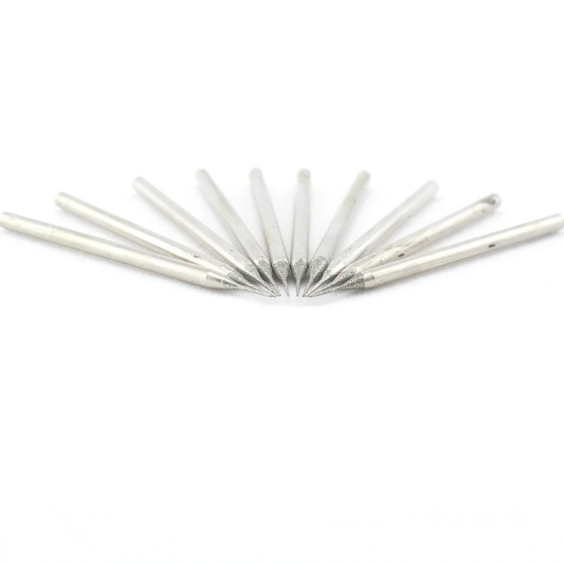 30 pezzi set di punte diamantate per molatura, gambo da 2,35 mm, punta conica, testa da 0,5 mm, strumento lapidario per gioielli, intaglio di pietra di vetro