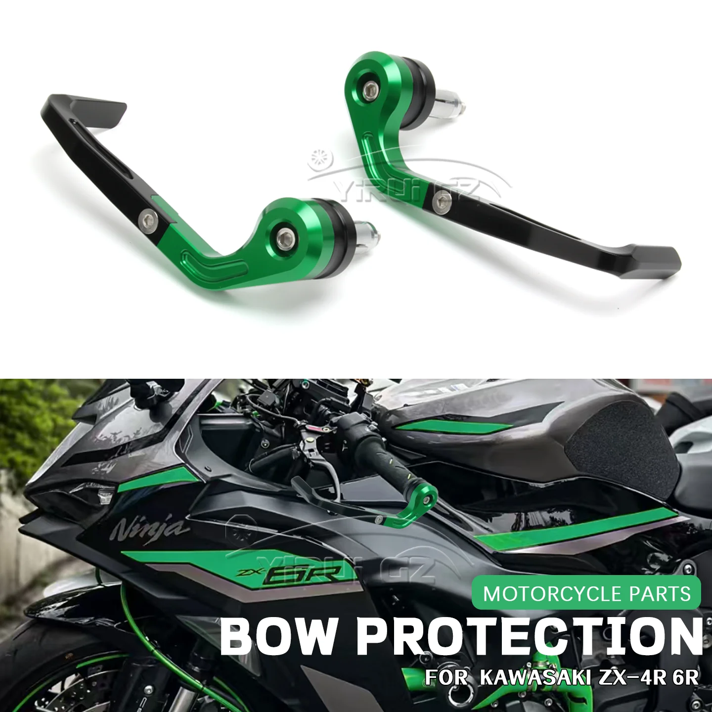 

Защита тормозного рычага с ЧПУ, алюминий, универсальный для Kawasaki Ninja ZX-6R ZX-4R, мотоцикла 7/8 дюйма, защита руля, универсальная ZX-4R 6R