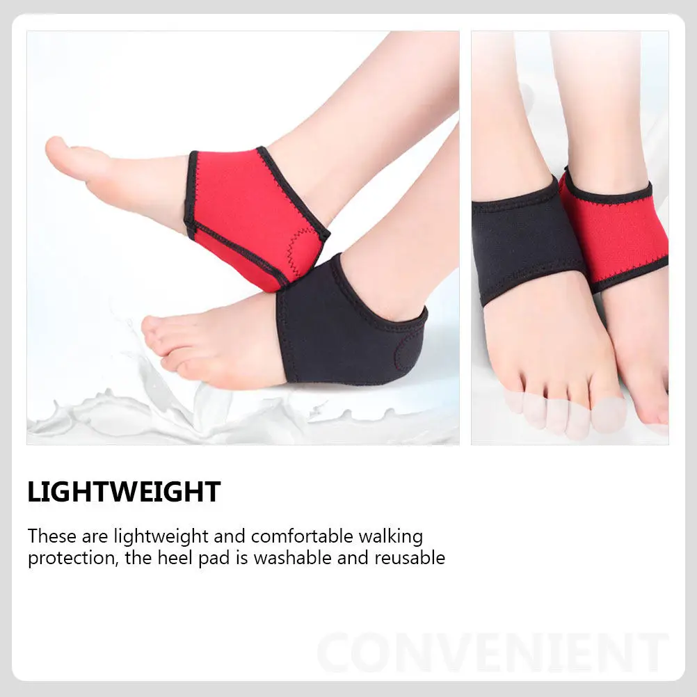 2Pairs High-Grade Washable Reusable Heel Protectors with Enhanced Stitching Shock Absorption Comfortable Ankle Cushion