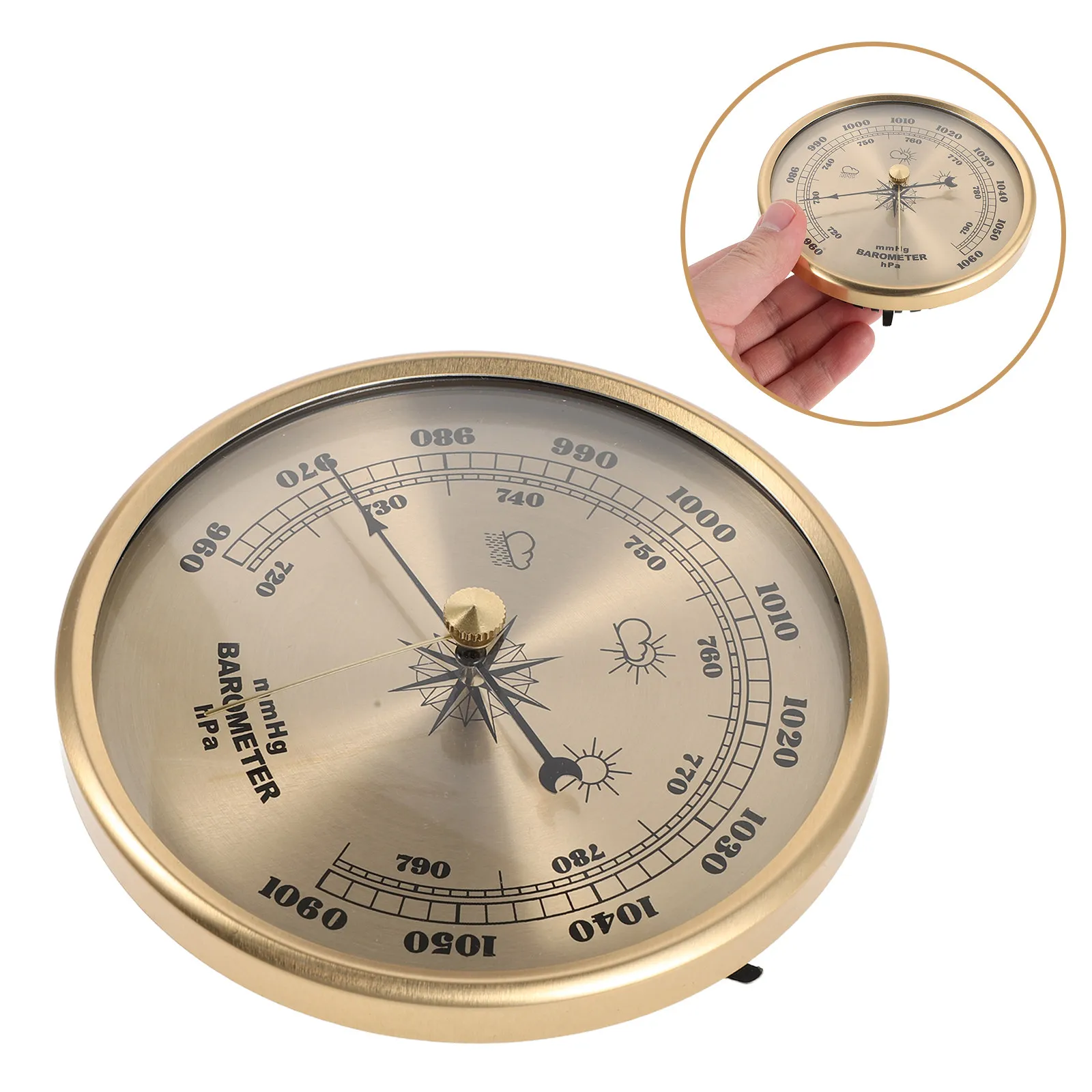 

Indoor Barometer 4.25 Inch Weather Forecasting Air Pressure Meter Dial Aneroid Barometer for Accurate Home Barometric Monitoring