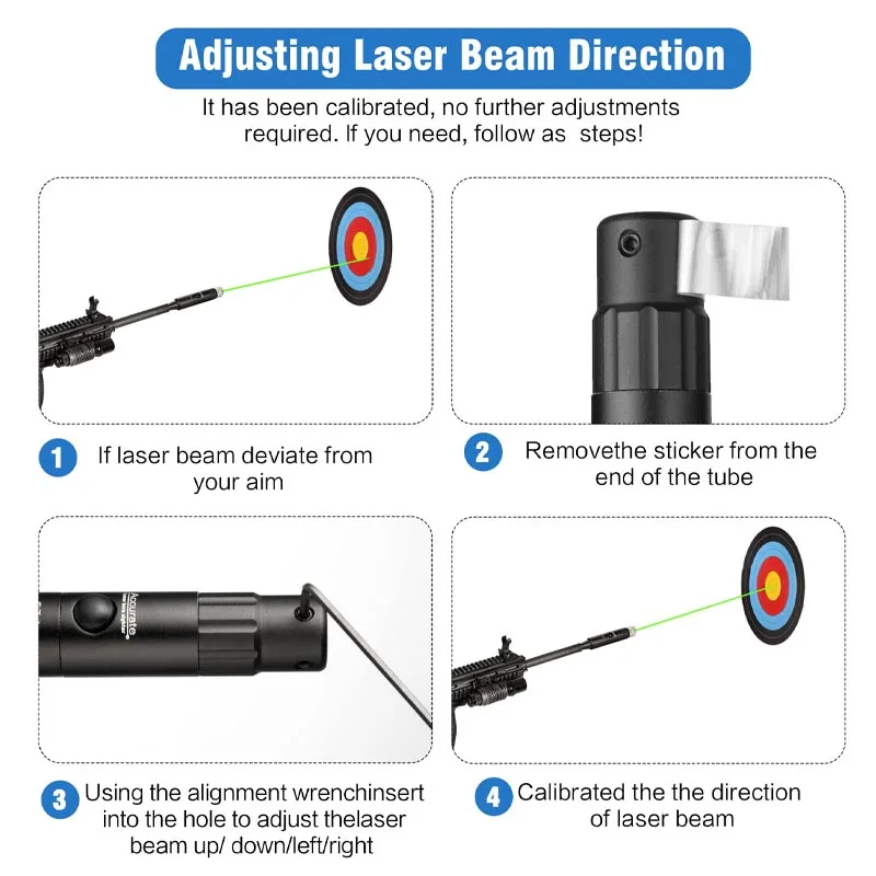 Tactical Green/Red Laser Calibrator Barrel Bore Sight Kit For .177 to .50 Caliber 18 Adapter Cross-border Aiming Instrument Tool