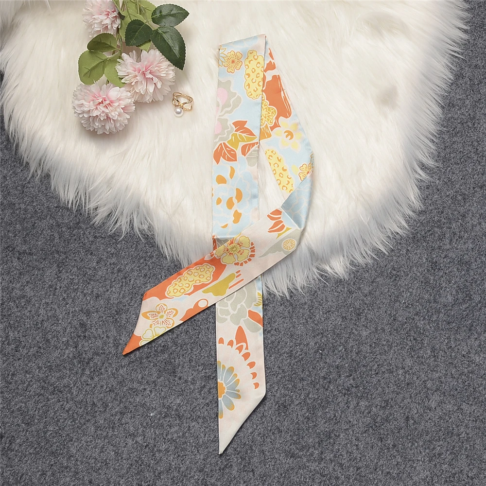 Fashion Summer Scarf 2024 Brand Design Women Skinny Bag Scarves Hair Band Neck Silk Scarf Ladies Foulard Neckerchief Headband