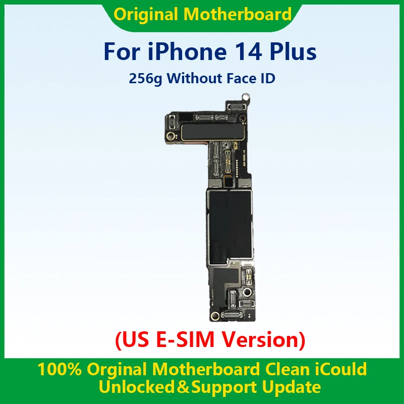 To 100%Working Fully Tested Mainboard For iPhone 14 Pro Max Unlocked Motherboard With Face ID Cleaned iCloud US E-SIM Version