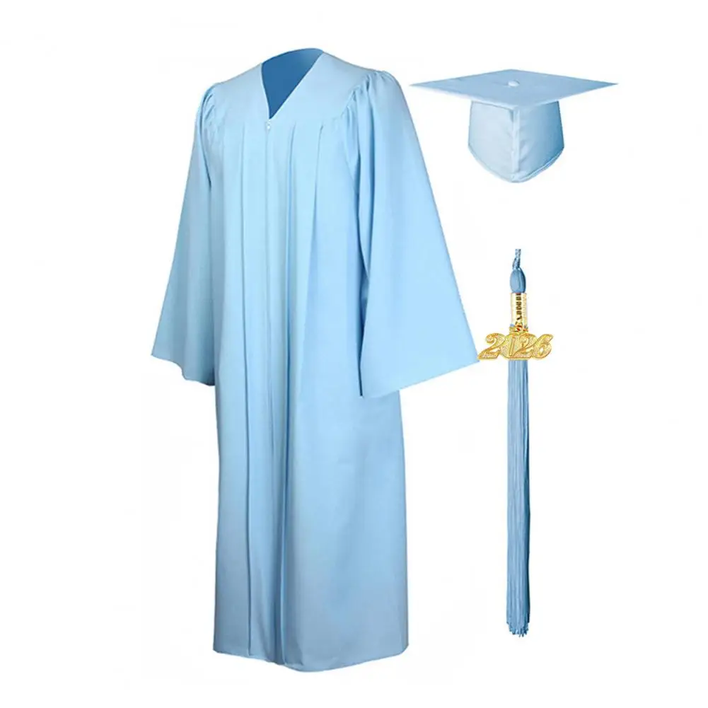 Conjunto de boné de vestido de formatura unissex com pingente de borla de 2026 anos para ensino médio, ensino médio, universitário, uniforme de formatura