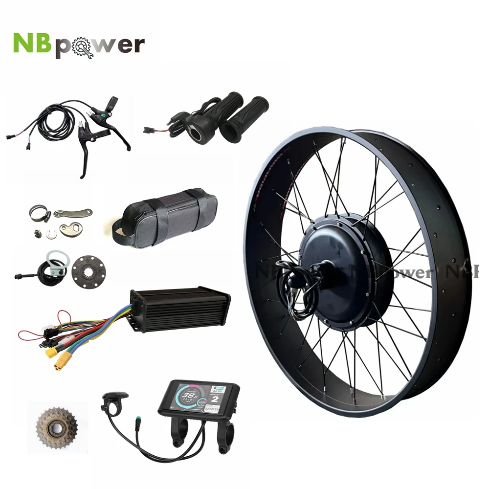 

NBpower 48-72v 2000W Fat Bike Kit Front 135mm/Rear 170mm/190mm EBike Hub Motor Electric Bicycle Conversion Kit