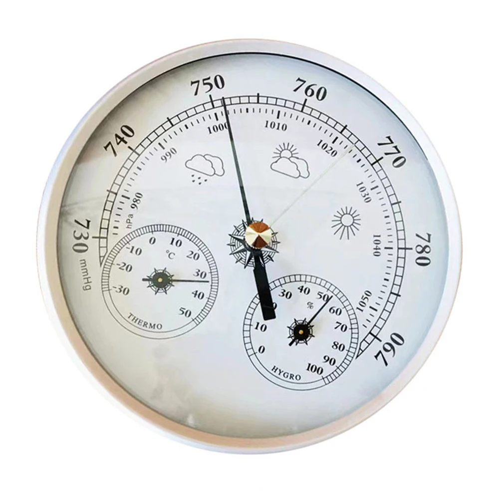 3 In 1 Wall Mounted Barometer Thermometer Hygrometer 1hPa 1℃ 2%RH Weather Station Hanging Pressure Gauge Air Weather Tool