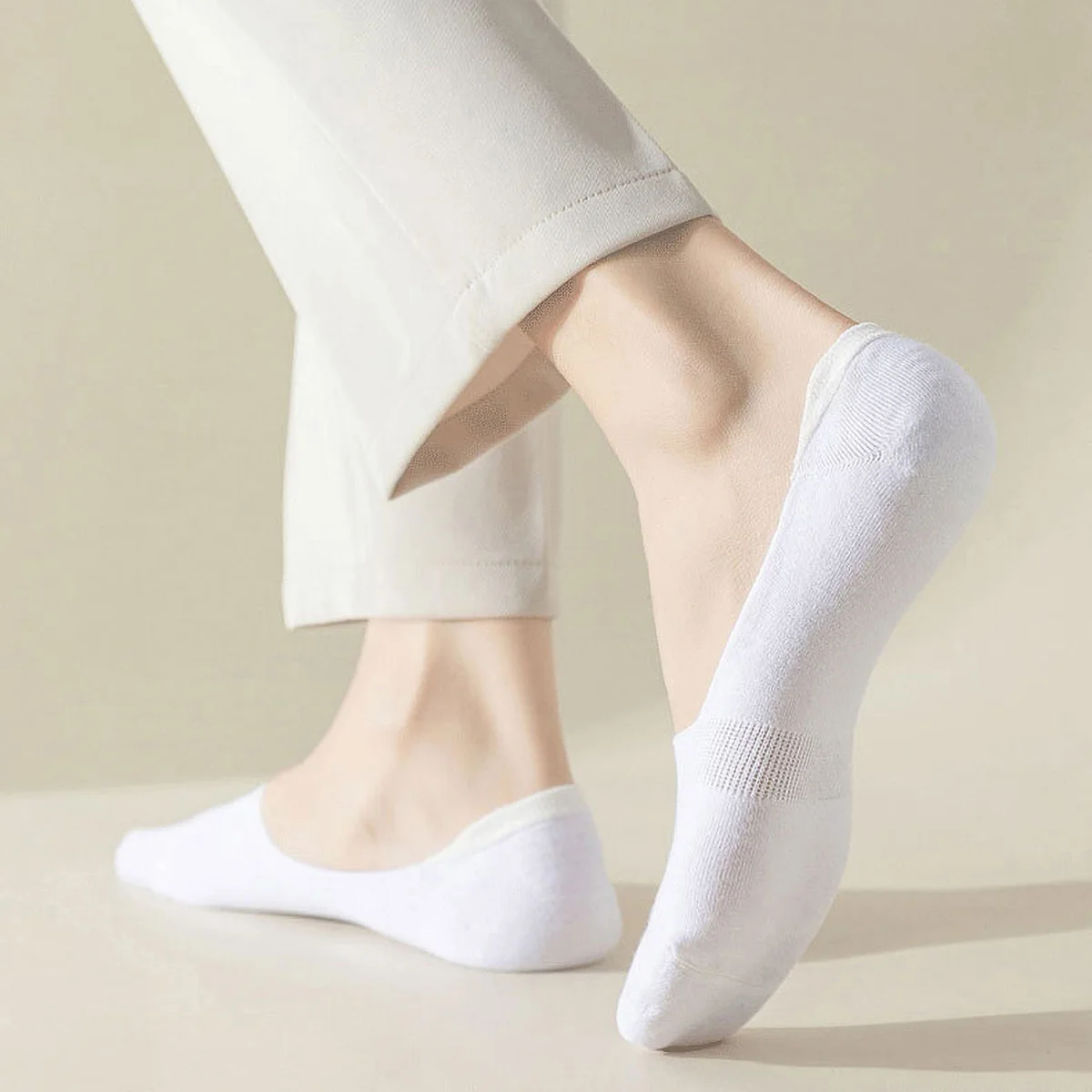 5 Pairs Men's Invisible Socks Slippers Silicone Non-slip Summer No-show Male Ankle Socks Casual Breathable Thin Boat Sock