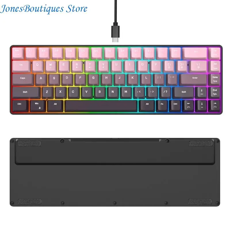 Multiple OS Compatible Wireds Keyboards 28cm Dynamic RGBs Lighting AntiDust IP54 W8KE