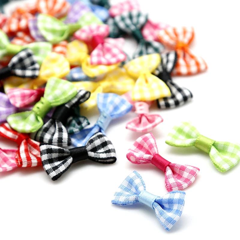 20Pcs/set Children's Christmas Satin Ribbon Bowtie Hair Clips Girls Merry Christmas Hair Accessories Xmas New Year Gift for Kids