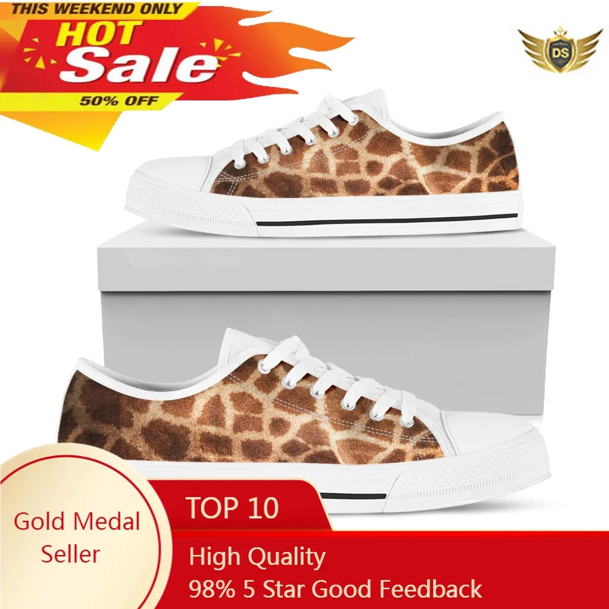 Giraffe Print Summer Women Shoes Canvas Comfortable Casual Shoes Lace Up Female Comfort Sneakers Espadrille Femme