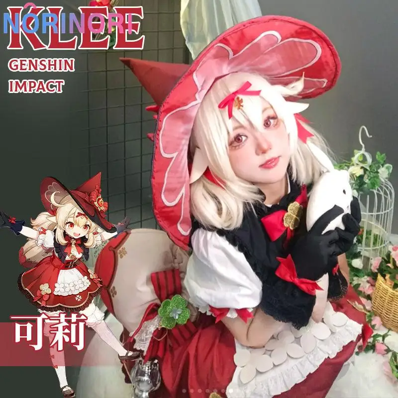 Costume de cosplay Klee Genshin Impact, robe de sorcière scintillante, tenue Lolita pour jeu d'anime, ensemble complet pour fête d'Halloween