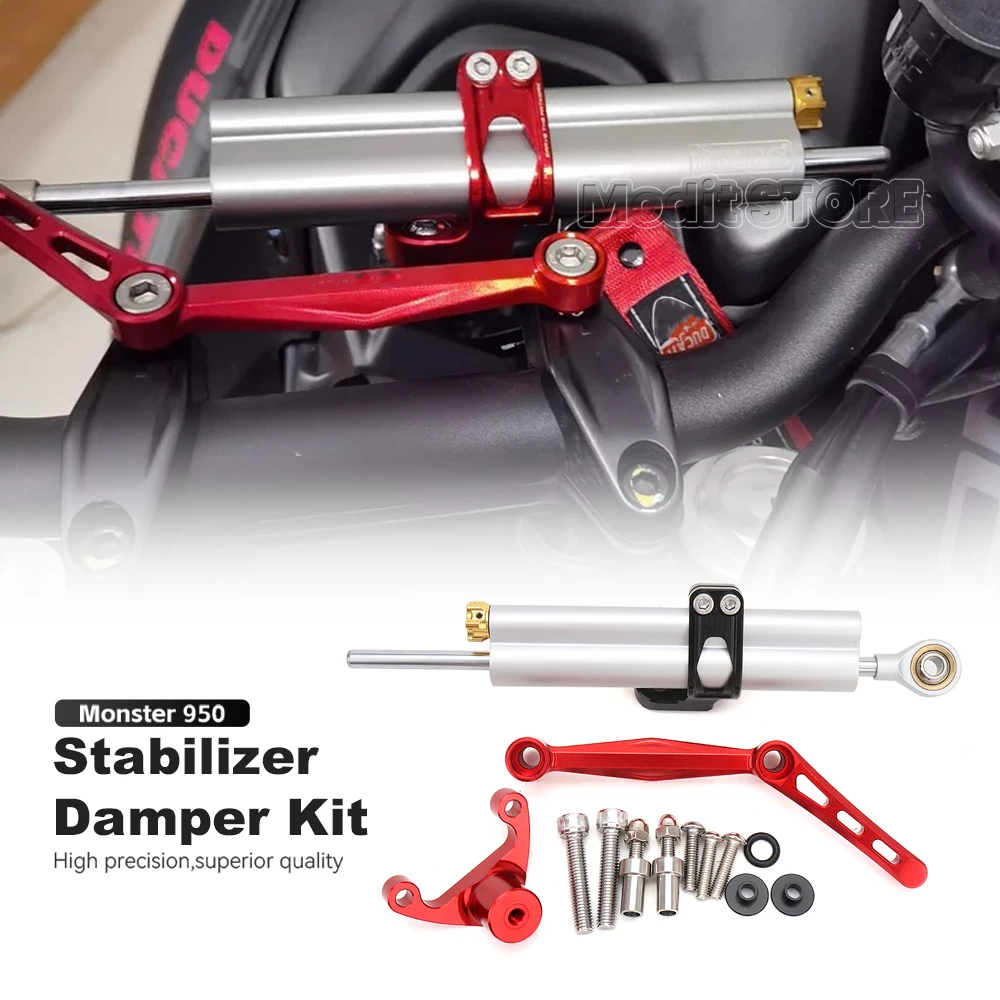 

For Ducati Monster 950 Monster937 2021 2022 2023 Motorcycle Accessories Steering Stabilizer Damper and Bracket Kit Mount Support