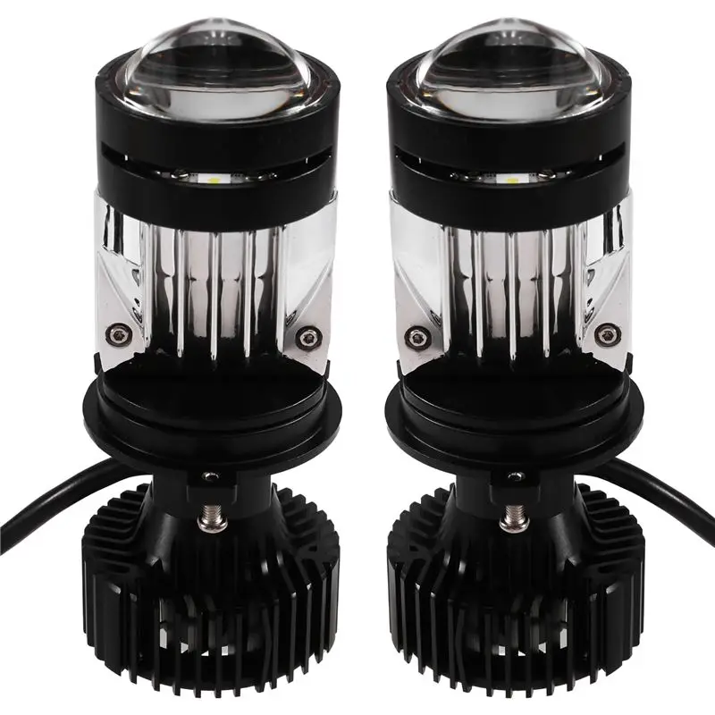 Motorcyclesled Projector Headlight Bulbs Bi LED Lens Mini Projector Laser Motorcycles Beamturbo Fan