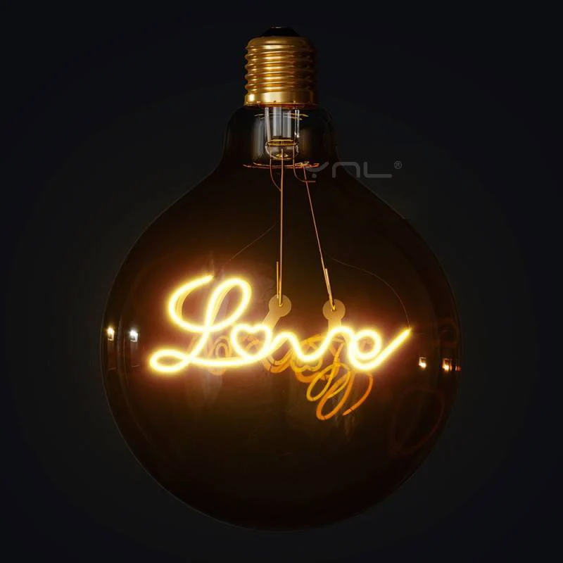 Imagem -04 - Lâmpada Led Retro Edison Lâmpada de Amor Lâmpadas de Vidro Vintage Quarto Casa Interior Feriado Casamento Decoração 220v G125 E27