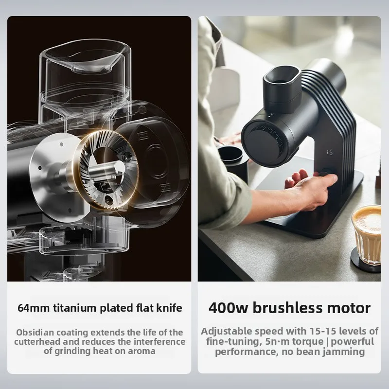 Barsetto E6 Professional Electric Coffee Bean Grinder High Precision Grinding Machine Flagship Model non-caking No card beans