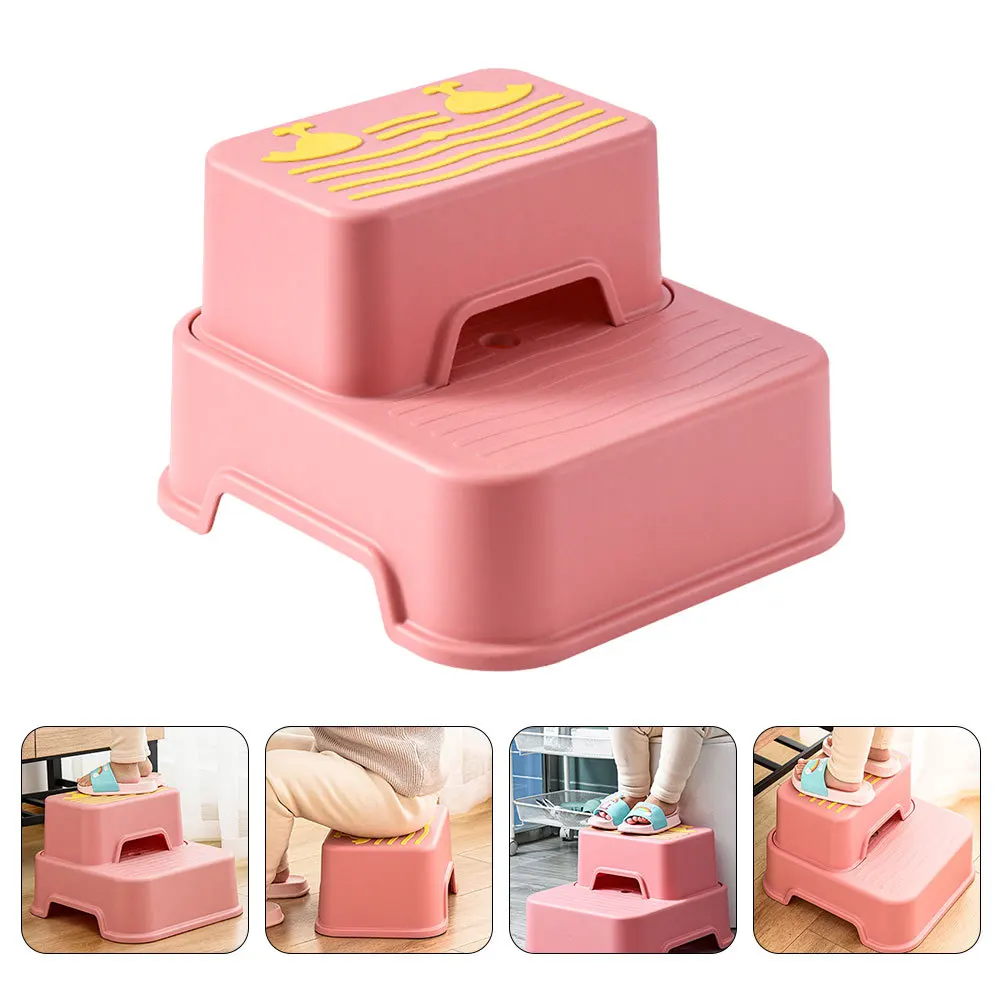1 مجموعة 1 مجموعة الأطفال عدم الانزلاق مسند القدمين انفصال طبقة مزدوجة تصميم للحمام الاطفال غسل الدائمة البراز المنزل استخدام خطوة