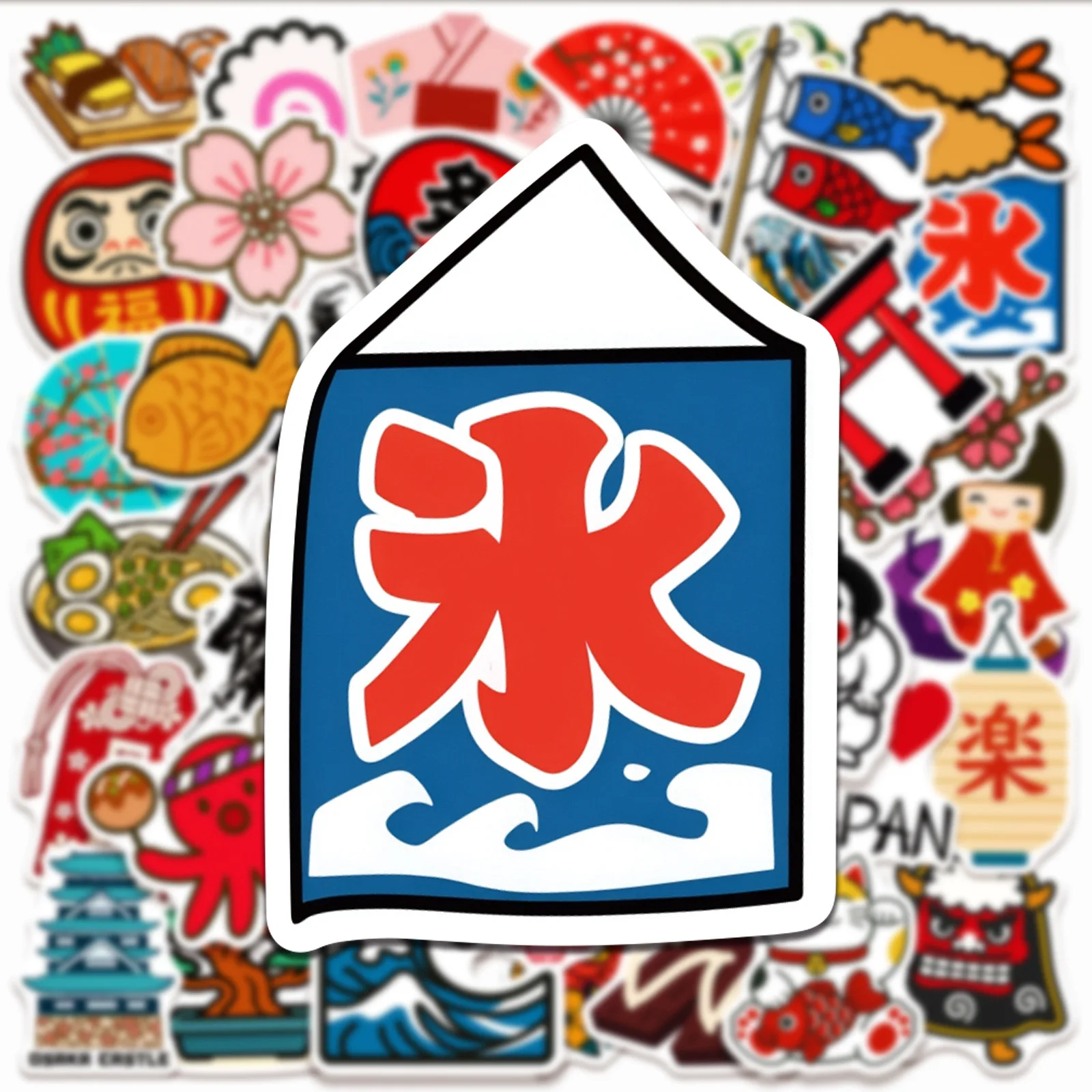 50 stuks Japanse stijl traditionele cultuur stickers esthetisch voor kinderen speelgoed laptop waterfles bagage waterdichte vinyl stickers