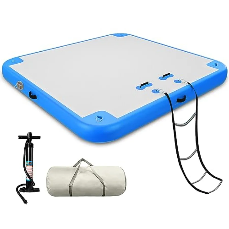 

6ft 8ft 10ft 12ft Inflatable Floating Dock Platform for Lake Boat Island Pool Multi-Person Blue Water Mat with Durable PVC Mate