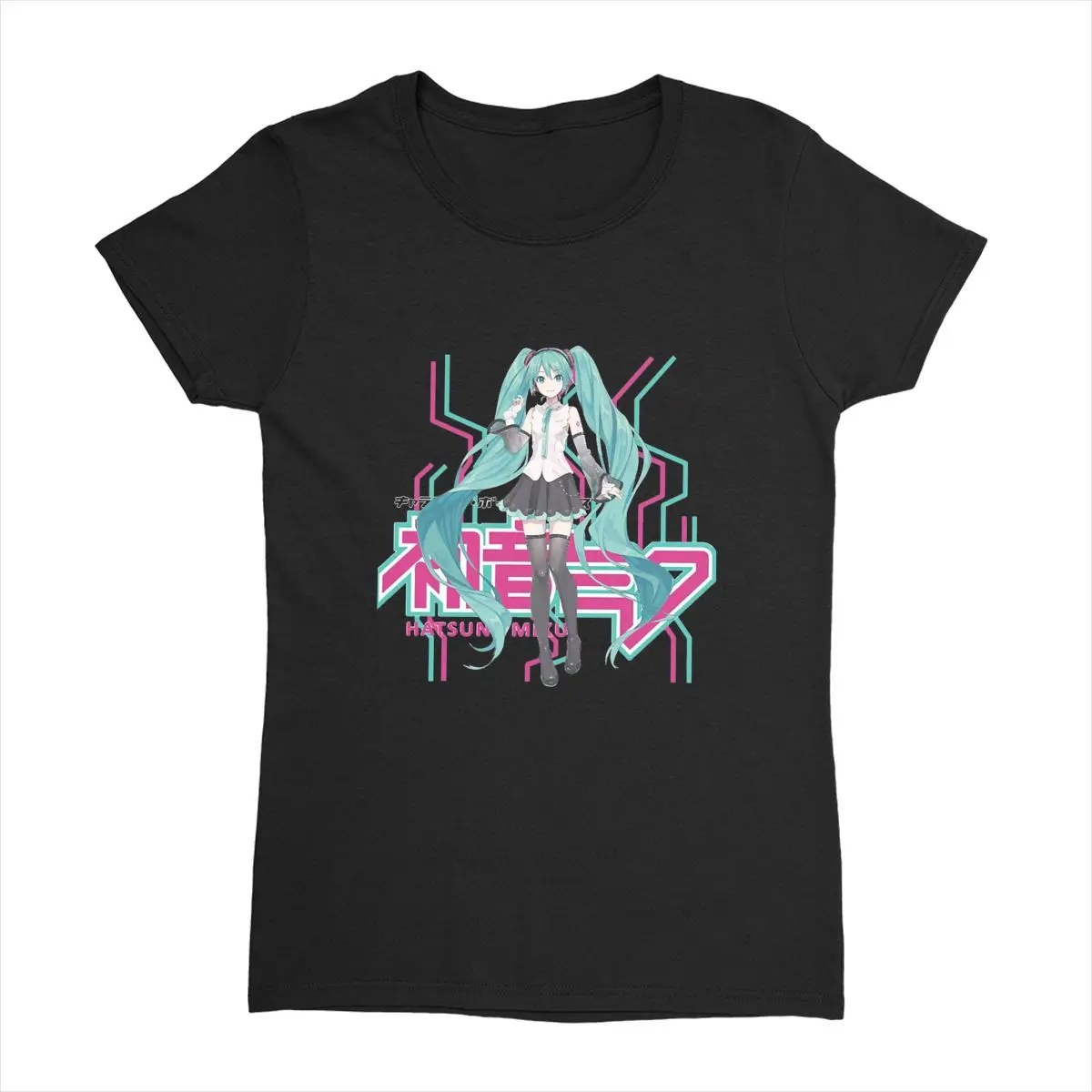 Vintage T-Shirt Hatsune Miku Cotton T-Shirts Kirei Novelty Tshirt for Ladies Hot Sale Beach Awesome Print Top Tees