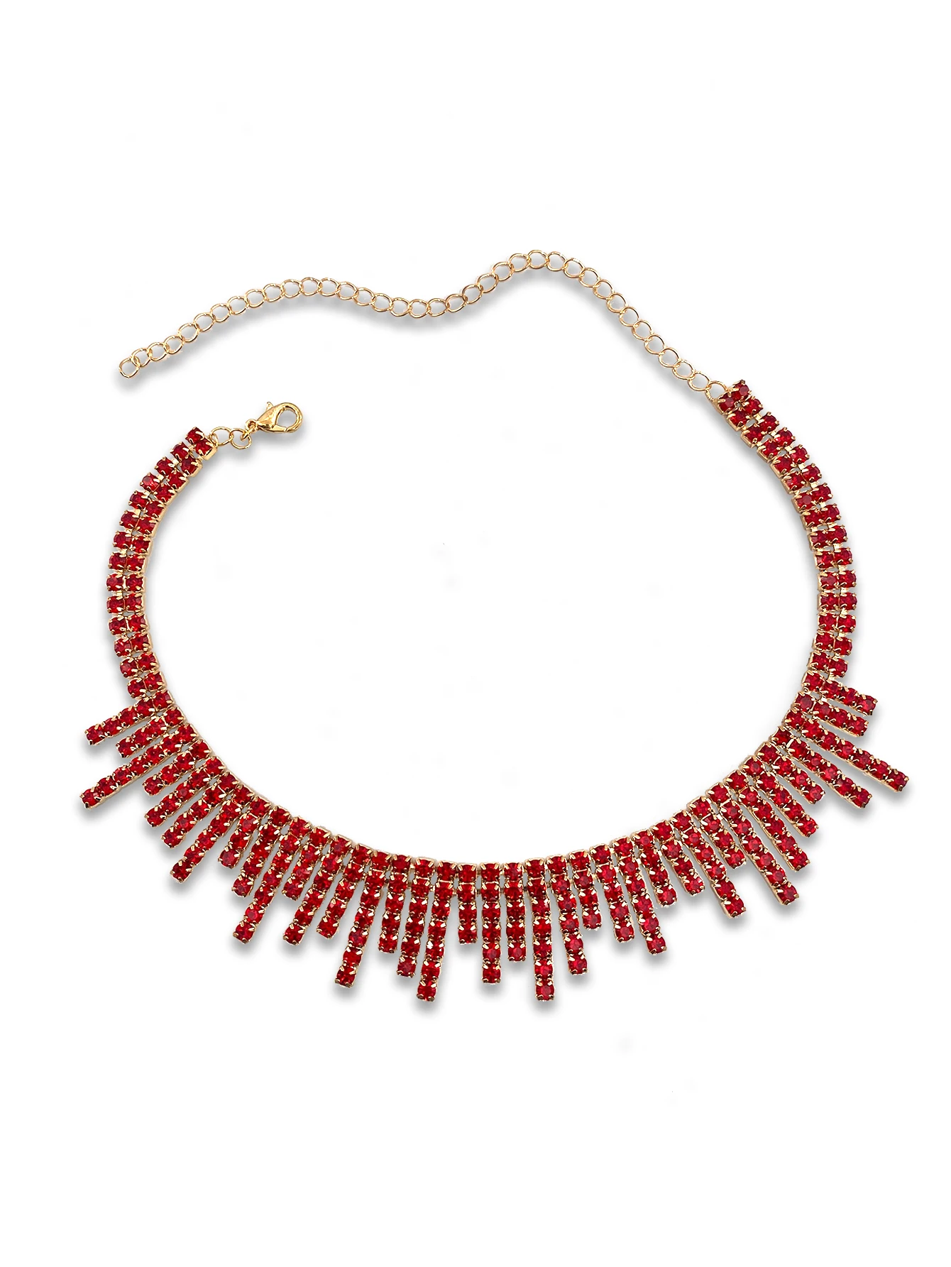 1pc Horror Halloween Accessory Necklace Red Imitation Effect Female Rhinestone Shining Party Nightclub