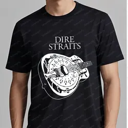 Men T Shirt Rock Dire Straits Band Guitar cotton Tees Harajuku Hip-hop Streetwear Creative Graphic Tshirts Summer Oversized Tee
