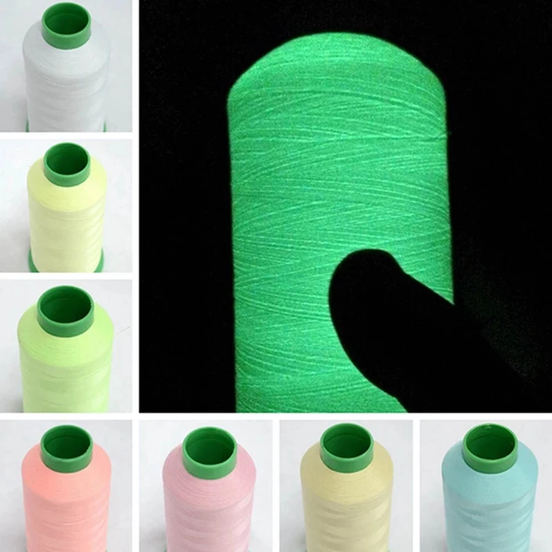 1000 Yards Patch Spool Embroidery Threads Glow In The Dark Luminous Sewing Machine Handmade Accessories Craft DIY