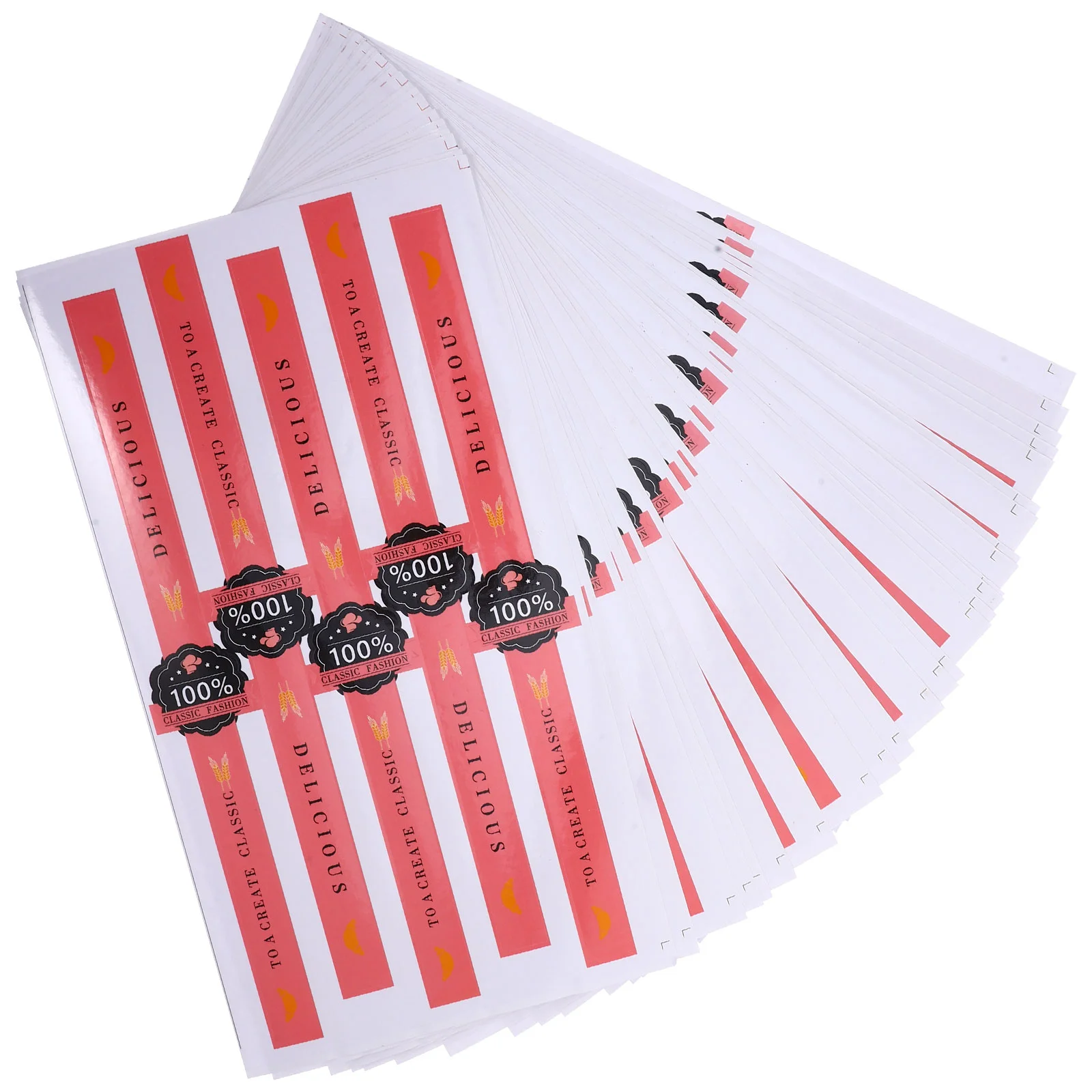 

100 Pcs Stickers Pastry Seal Strip Baker Long Labels Cookie Cake Chocolate Self Adhesive Gift Packaging Bag Wrapping Decoration