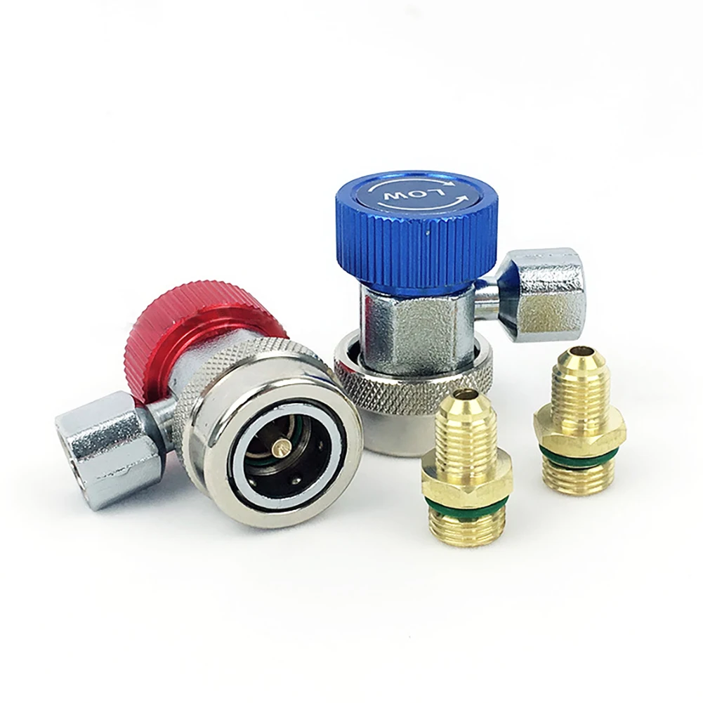 R134A Air-conditioning Coupler Connector Adapters Type AC Manifold Gauge Auto Set for A/C Manifold Gauge Brass Adapter Dropship