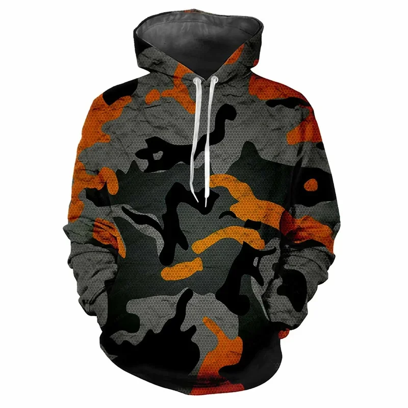 

3D Printed Camouflage Hoodie For Men Jungle Pattern Spring Autumn Street Sweatshirt Casual Outdoor Sport Top Long Sleeve Hoodies