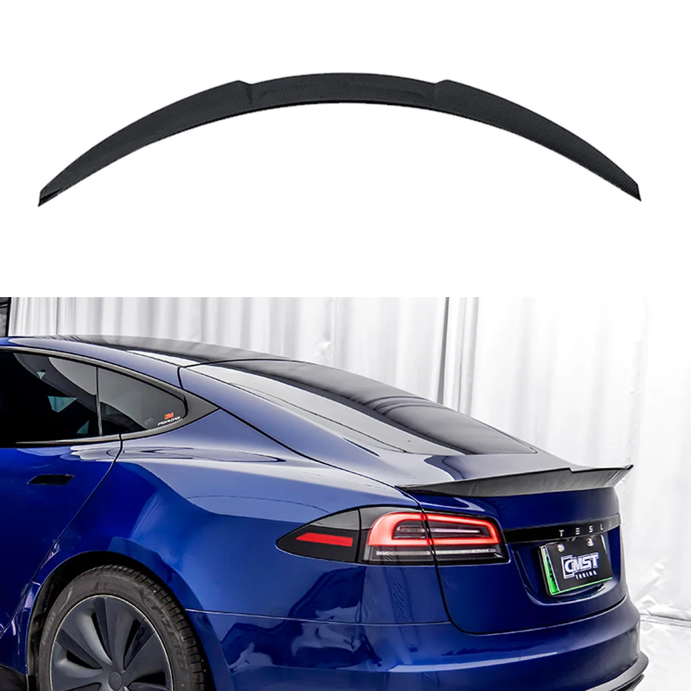 

For Tesla Model S 2023 2024 2025 Rear Trunk Spoiler Splitter Wing Front Bumper Wind Knife Fog Lamp Blade Trim Tuning Accessories