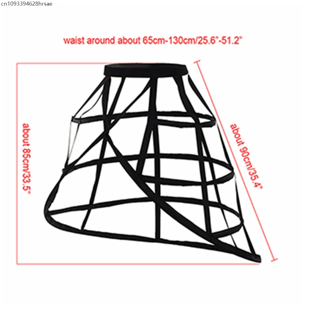 Cage Hoop Petticoat Women Irregular Crinoline Skirt Pannier White Black Wedding Bridal Underskirt Bustle