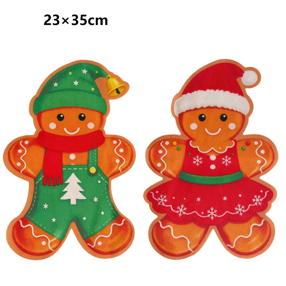 2-10Pcs Christmas Gingerbread Man Placemats Non-slip Heat Resistan Table Mats Christmas Party Kitchen Dinner Home Table Decor