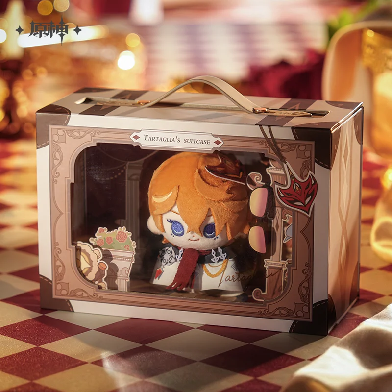 Genshin Impact Official Tartaglia Carnival Gathering Series Original Mini Plush Stuffed Doll Gift Box Collectible Anime Toy Gift