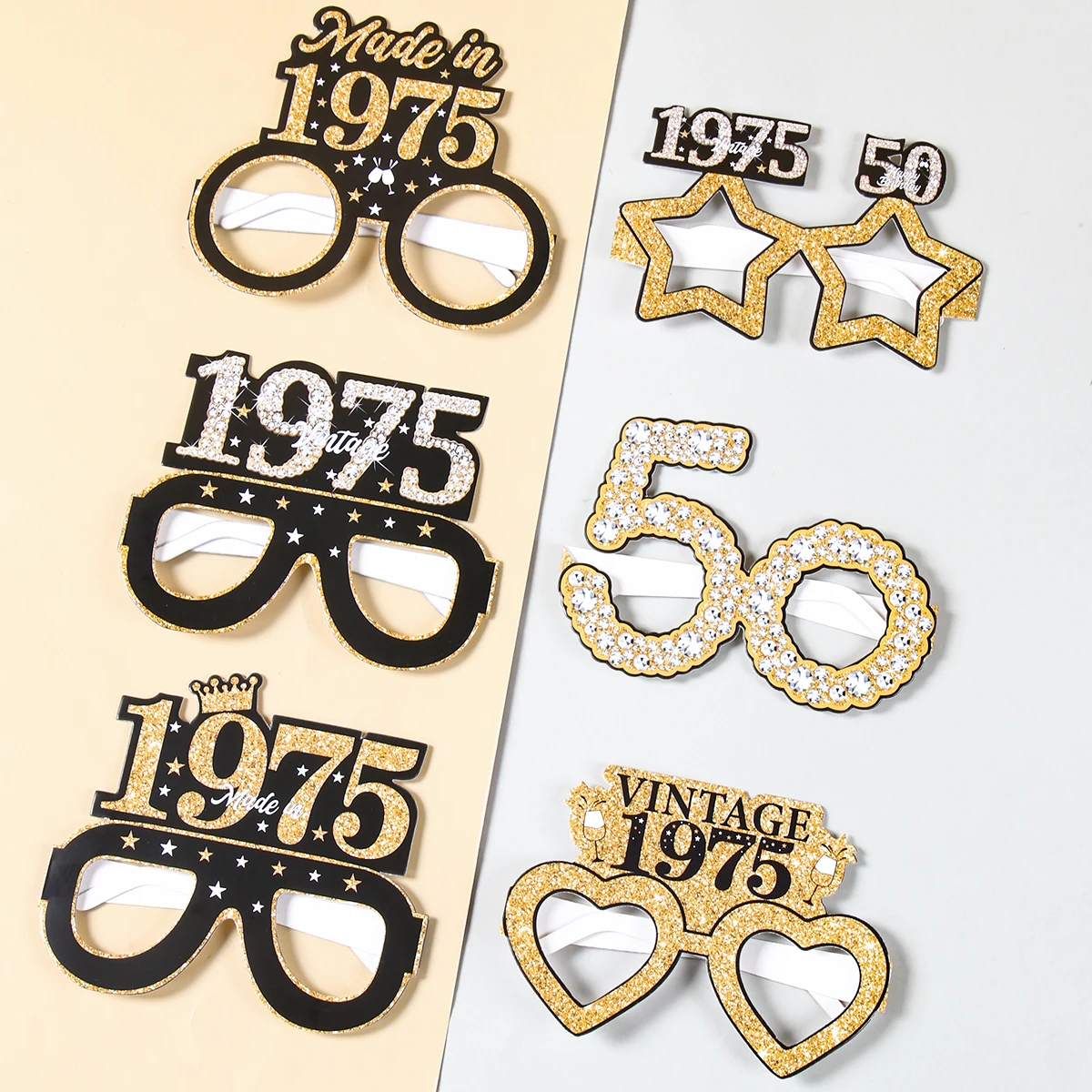 30th 40th 50th 60th 70th Balck Birthday Glasses Photography Props Celebrate Birthday Party Decoration Adults Anniversary Decor