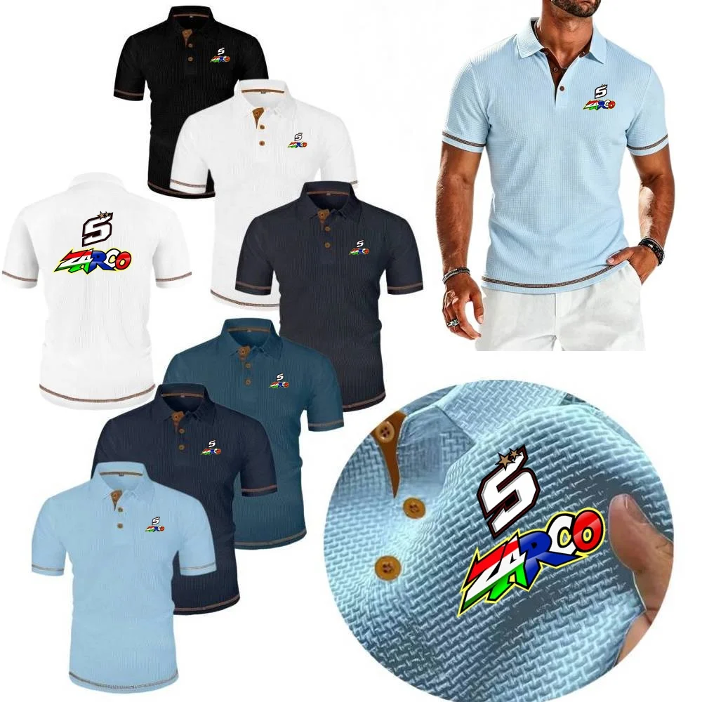 Outdoor Cycling Adventure Mens Polo Shirt Lightweight Tshirt Ice Silk Bone Flower Tee Tops Johann Zarco NO. 5 Moto Rider POLOS