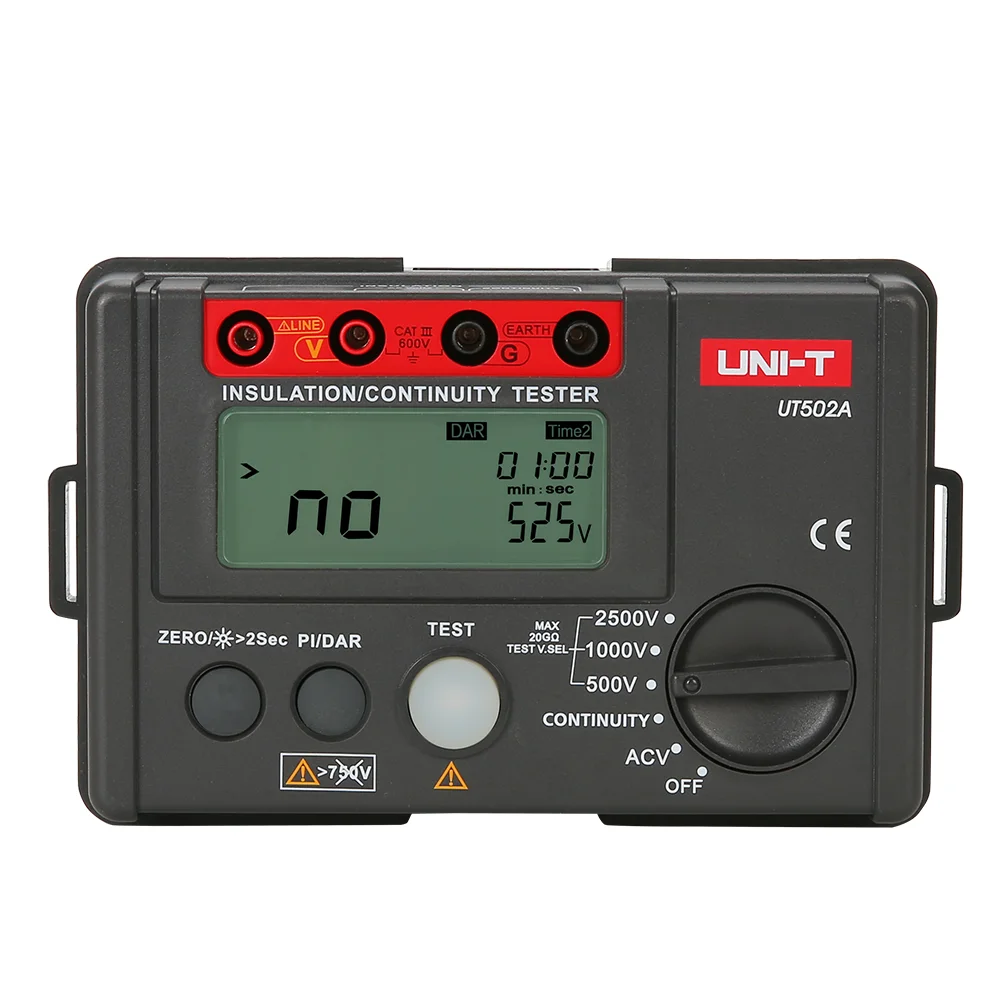 UNI-T UT501 UT502 Insulation Resistance Tester Digital Ohmmeter Megohmmeter Professional Ohm Measurement Tester Voltmeter